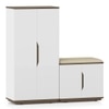 Baltoro Engineered Wood Tall Shoe Rack with Seating in White Finish