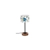 Maxton Multicolour Fabric Shade Table Lamp with Natural Wood & Iron Base
