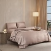 Stoa Paris Sateen Quilted King Size Bed Cover with 2 Pillow Covers (100 x 108) lted King Cha Champagne