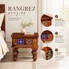 Rangrez Sheesham Wood Bedside Table in Honey Oak Finish