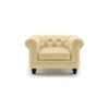 Winchester 1 Seater Half Leather Sofa in Cream Colour