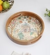 Peacock Palace Round Tray – Mughal-Inspired Art- Large (1 Piece)