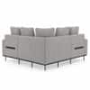 Milo Ergonomic Modular Corner Sectional Sofa 6 Seater Black Metal Legs Grey