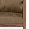 Alden 1 seater Wooden Sofa in Peanut Brown Velvet Colour