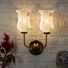 Devansh Metal Electric Wall Light in Gold Colour with Multicolor Shade Count of 2 Lights