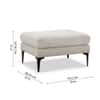 Doe Buck Minimal Luxe Ottoman Bench in Light Grey Colour Fabric with Dark Wood Legs