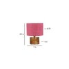 Dahl Pink Jute table lamp with Natural Wood Base