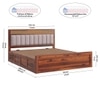 Shambhu Sheesham Wood King Size Bed In Honey Oak Finish With Hydraulic Storage (72 x 78 inches)