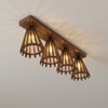 Funnel Brown Solid Wood Ceiling Light