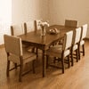 Globally Indian Sheesham Wood 8 Seater Dining Set With Upholstered Chairs Back And Seat In Beige Color