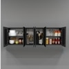 Aluminium Black Profile 6 Grey Tinted Glass Handless Shutters Wall Cabinet In Slate Grey Finish