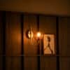 Lior Handicrafted Wall Lamp in Antique Silver Brass finish and Amber Colour