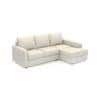 Apollo Sofa (Colour : Pearl, Cushion : Hard, Back Type : Regular, Seating Capacity : Right Aligned 2 Seater + Right Aligned Chaise + Ottoman)