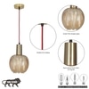 Nikolas Amber Glass And Shine Brass Finish Pendant Light