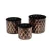 Cross Hammered Planter Set Of 3 In Black And Gold Colour