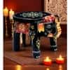 Desert Art Wooden Black Elephant Flower Pot Stand 6 Inch