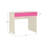 Primera Kids Study Desk with Drawer in Light Woodgrain Finish Barbie Pink Colour