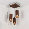 Cedar Brown Solid Wood Cluster Hanging Light
