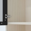 Aluminium Black Profile 3 Tinted Glass Handless Shutter  In Highland Pine Finish