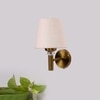 Devansh Metal Electric Wall Light in Gold Colour with White Shade Count of 1 Light