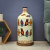 Vibrant Wings Hand Painted White Glass Shade Table Lamp