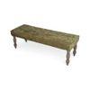Cairo Solid Wood 2 Seater Bench In Green Sparkle Velvet Fabric