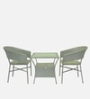 Geelong Wicker Table And Chair Set  White And Black Finish