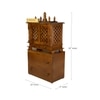 D'Dass Multi Color Mdf and Sheesham Wooden Temple With Cabinet For Pooja