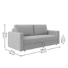 Alfon 3 Seater Velvet Pull Out Sofa Cum Bed with Storage In Grey