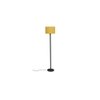 Krew Yellow Fabric Shade Floor Lamp with Black Iron Base