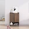 Hexa Red Engineered Wood Shoe Rack in Flower Wenge Colour