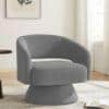 Aracell Swivel Solid Wood Round Chair in Grey Colour
