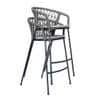 Jordan Bar Stool Weaving Gun Metal in Grey