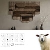 Abstract Handmade Natural Wool Wall Art Beige Brown Layered 4 x 2 Feet