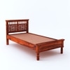 Naisha Solid Wood Single Size Non Storage Bed In Honey Finish