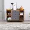 Hexa Red Multipurpose Storage Cabinet With 3 Drawer 2 Door in Giant Wood And Slate Grey Colour