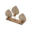 Leaf Tealight Holder With Stand In Gold Colour