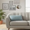 Crest Blue Grey Cotton Knitted Cushion Cover 12X20 Inches
