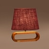 Devansh Maroon Jute Table Lamp With Wood Natural Base -13