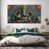 The Castle Decor Lord Ganesha Wall Painting Wooden Framed 27x48 Inch (Style 20)