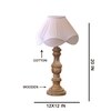 Devansh Off-White Cotton Vintage  Lamp With Wood Base (12X20)