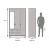 Miller 3 Door 2 Drawers Wardrobe With Mirror and Lock in Two Tone Finish