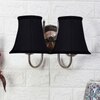 Devansh Dual Steel Metal  Wallmounted Lamp With Cotton Steel Metal  Shade