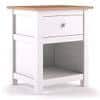 Evelyn Rubber Wood Bedside Table in White Finish