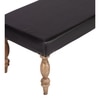 Bestone Sheesham Wood Accent Dining Bench in Black Leatherite Teak Finish