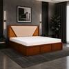 Shilp Solid Wood Compact King Bed Hydraulic Storage Provincial Teak Finish Mattress 72 x 72 Inches