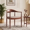 Dara Solid Wood Dining Chair in Honey Finish & Taupe Leatherette Colour