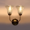 Devansh Metal Electric Wall Light in Gold Colour with Transparent Shade Count of 2 Lights