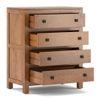 Walter Solid Wood Chest of 4 Drawers in Amber Walnut Finish