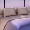 Stoa Paris Comforter for King Size Bed, 300 TC Ultra Satin Fabric  Grey Black
